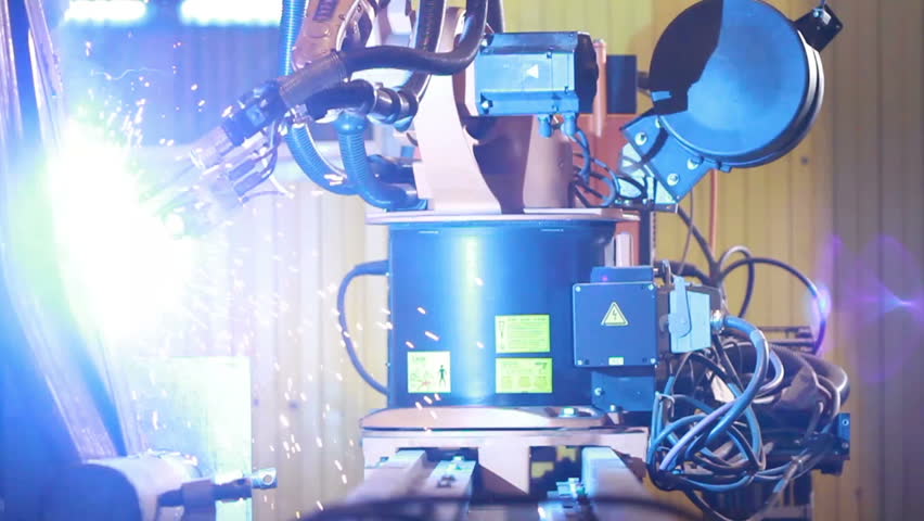 Welding robot at work