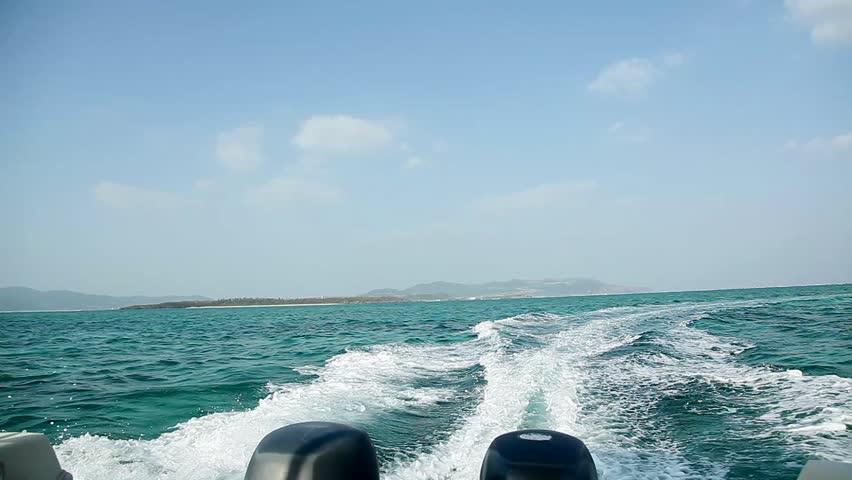 the track of the motorboat