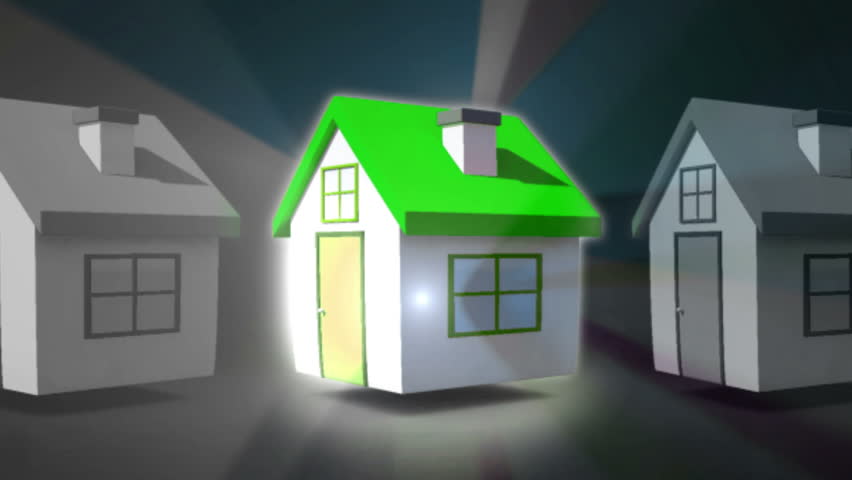 Finding your perfect home animation in glowing green graphic