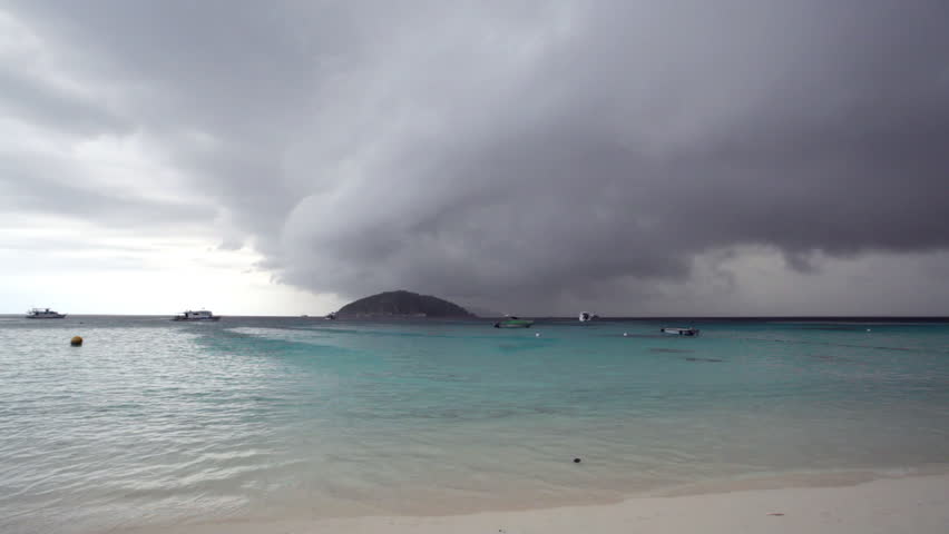 Dark sky before thunderstorm, Similian islands, Thailand
