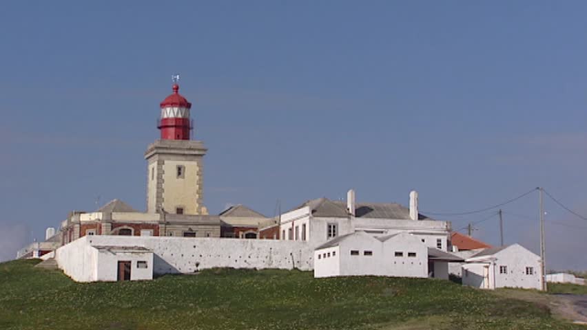 Cabo da Roca Lighthouse complex at Atlantic coast, at the westernmost mainland coast of Portugal and continental Europe
