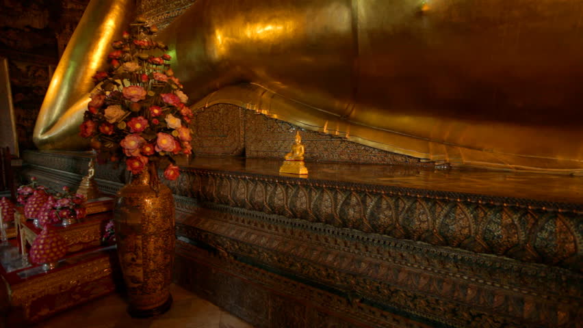 BANGKOK - MARCH 16. Reclining Buddha in Wat Pho temple on March 16, 2012 in Bangkok, Thailand. Wat Pho is named after a monastery in India where Buddha is believed to have lived.

