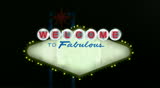 Welcome to fabulous las vegas sign in a straight on view.  The words las vegas have been removed from the scene.