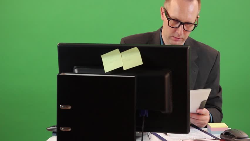 Businessman working in office