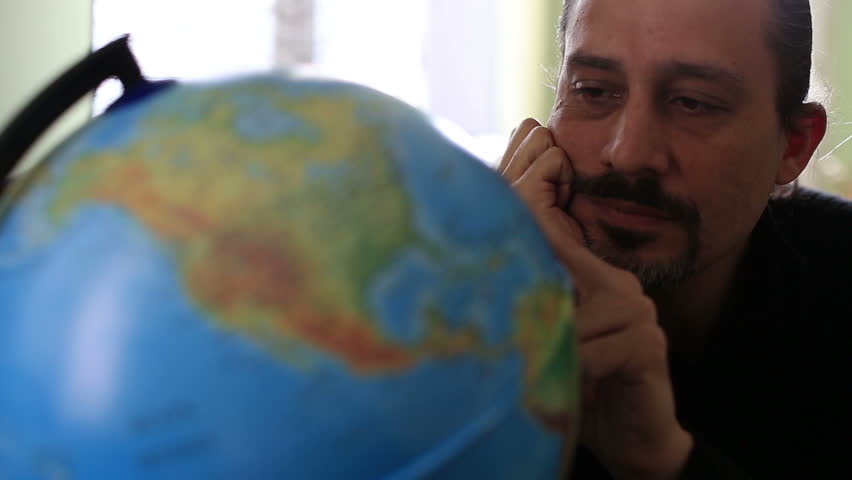 alone man dreaming world travel
