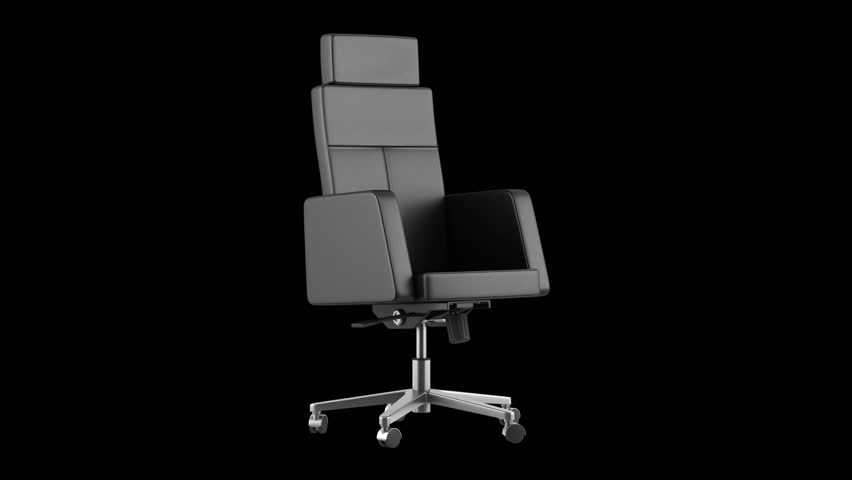 modern office chair loop rotate on black background