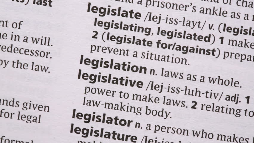Legislation highlighted in green in the dictionary
