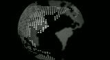 Globe made up of small white dots where you can see to the other side of the earth.  Video is seamlessly looped.
