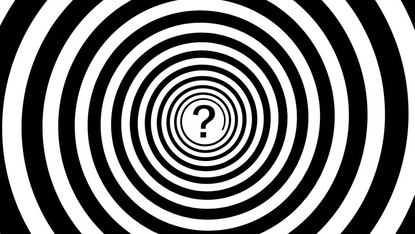 1920x1080 FullHD video - Hypnotic turning spiral and a question mark in the center