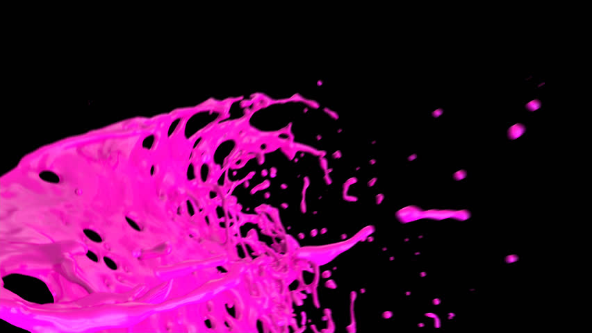 pink paint splash fills screen, isolated on white (FULL HD)