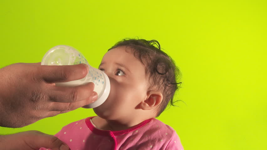 Parent Feeding Baby Green Screen