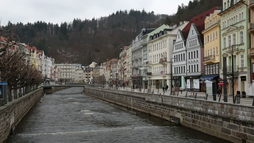 view of the city of Karlovy Vary in the Czech Republic