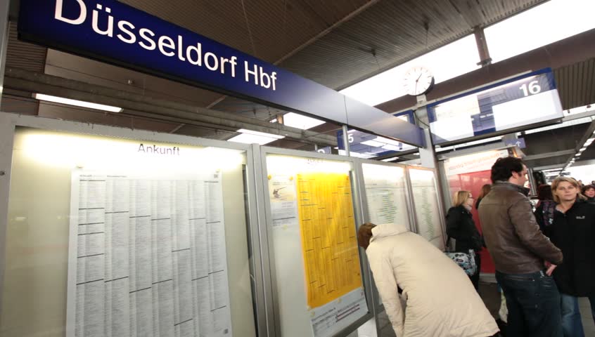 DUSSELDORF, GERMANY â MARCH 8: The Central station offers all modes of rail transport and is frequented by more than a quarter million passengers per day. March 8, 2013,  DÃ¼sseldorf, Germany
