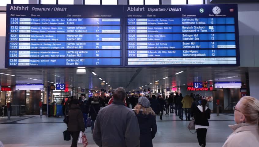 DUSSELDORF, GERMANY â MARCH 8: The Central station offers all modes of rail transport and is frequented by more than a quarter million passengers per day. March 8, 2013,  DÃ¼sseldorf, Germany

