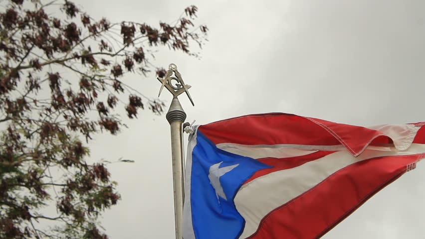 free mason emblem on top of flag