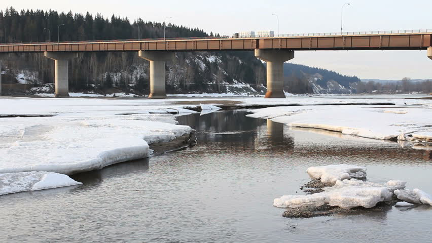 Highway Bridge, Prince George, British Columbia. The Yellowhead Bridge carrying Highway 16, the Yellowhead Highway, over the Fraser River. Prince George, British Columbia, Canada.
