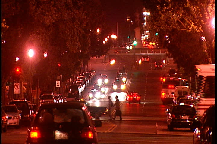 WASHINGTON, D.C. - MAY 29, 2002: MS of busy traffic on Pennsylvania Avenue: orange  filter applied.