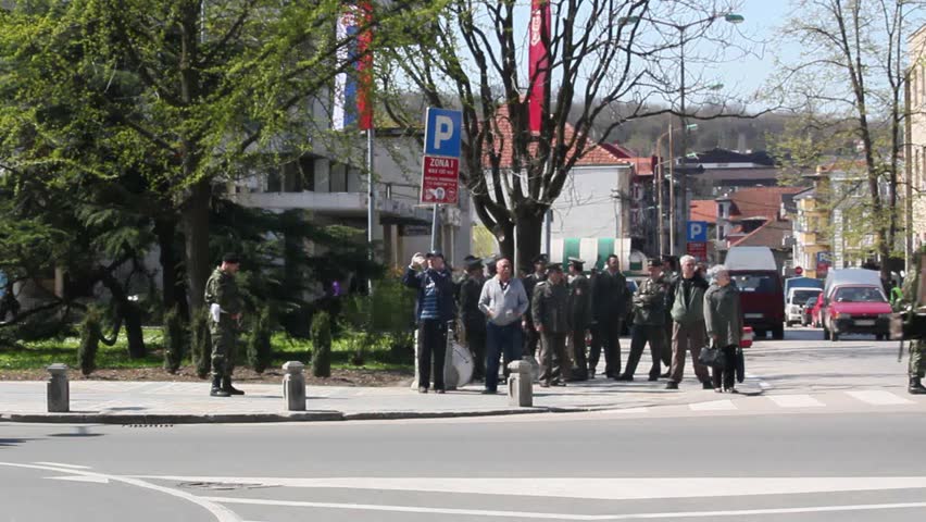 KRUSEVAC, SERBIA - APRIL 17 2013: Serbian military parade
