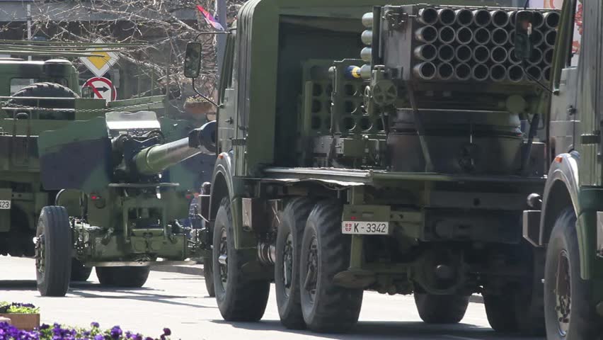 KRUSEVAC, SERBIA - APRIL 17 2013: Serbian military parade