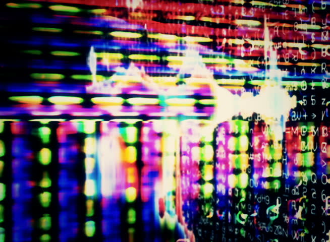 PAL - Motion 866: Streaming digital data forms flicker, shift and pulse (Loop).