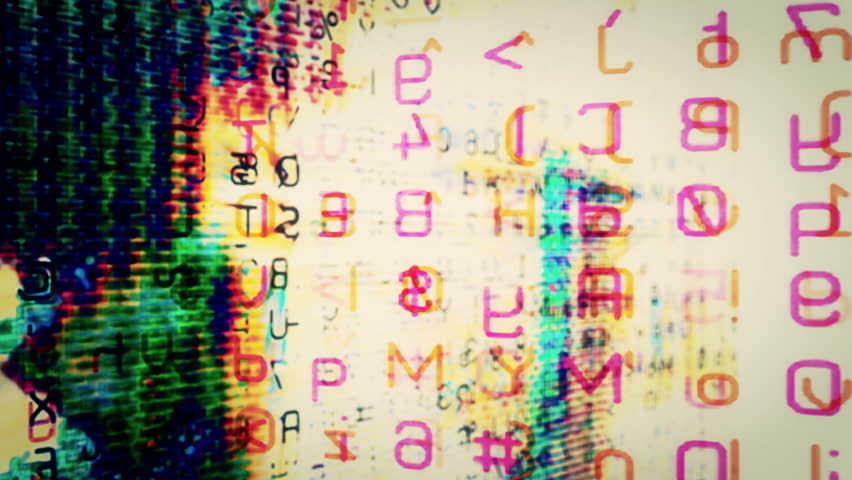 HD - Motion 872: Streaming digital data forms flicker, shift and pulse (Loop).