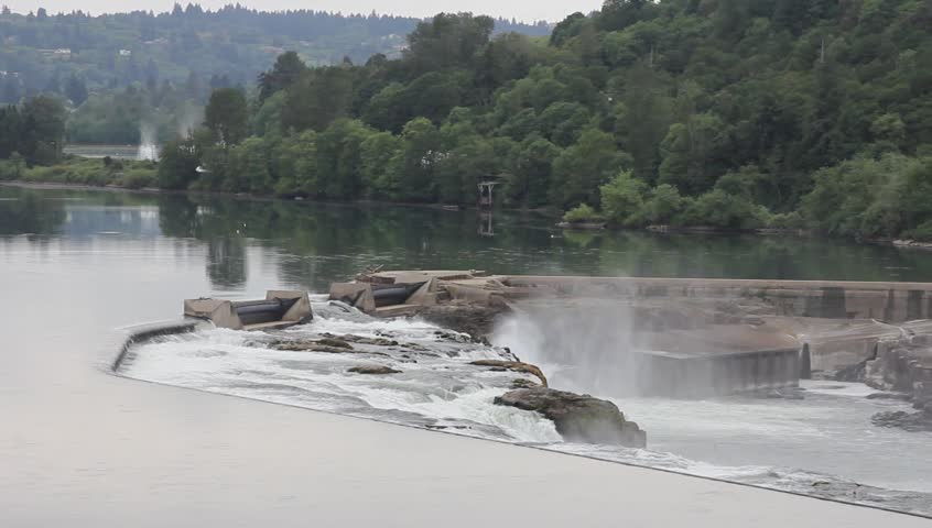 Willamette Falls is a Natural Waterfall used to Generate Hydro Electricity in Oregon City 1920x1080