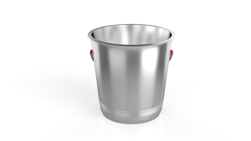 Empty ice bucket on white background