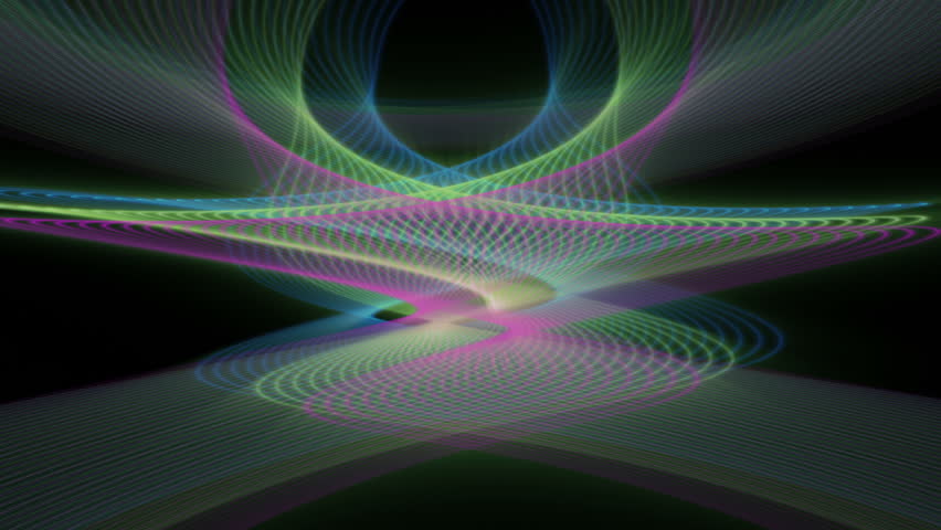 fantastic video animation with moving stripe wave object, loop HD 1080p