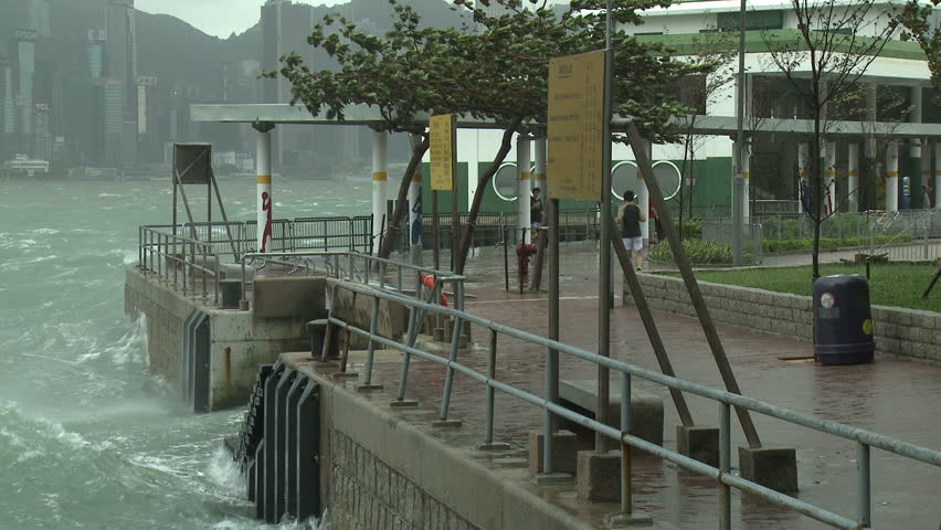 Stormy Seas Lash Waterfront During Tropical Storm - Full HD 1920x1080 30p shot on Sony EX1.