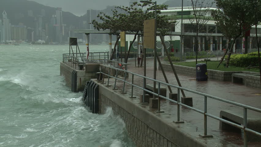 Stormy Seas Lash Waterfront During Tropical Storm - Full HD 1920x1080 30p shot on Sony EX1.
