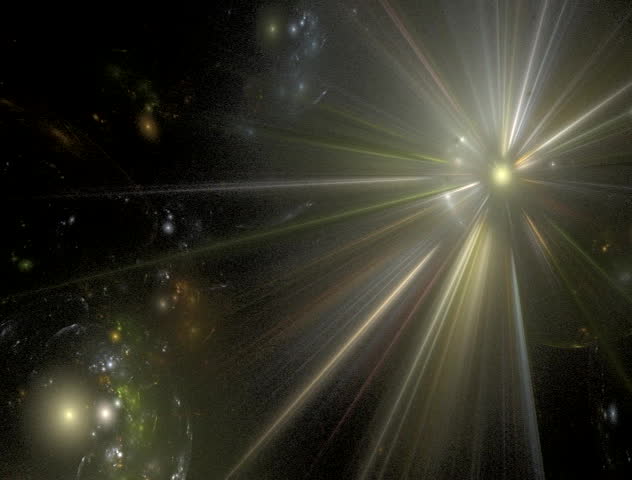 green star on black, seamless loop animated fractal