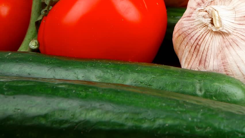 Composition with Different raw Vegetables on kitchen board 1920x1080 intro motion slow hidef hd