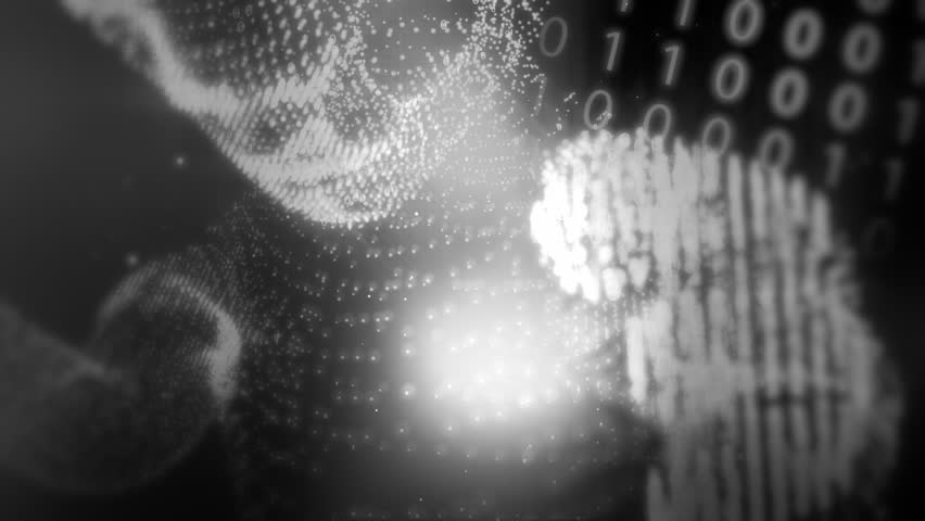 Binary codes creates digital fetus.