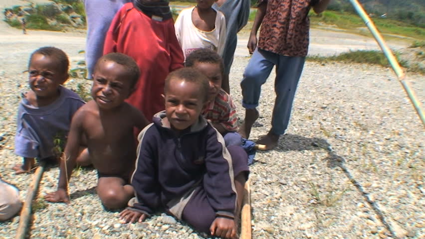 PAPUA NEW GUINEA - NOV.5: Native young children, in the Mt. Hagen Highland area in Papua New Guinea, November 5, 2008.