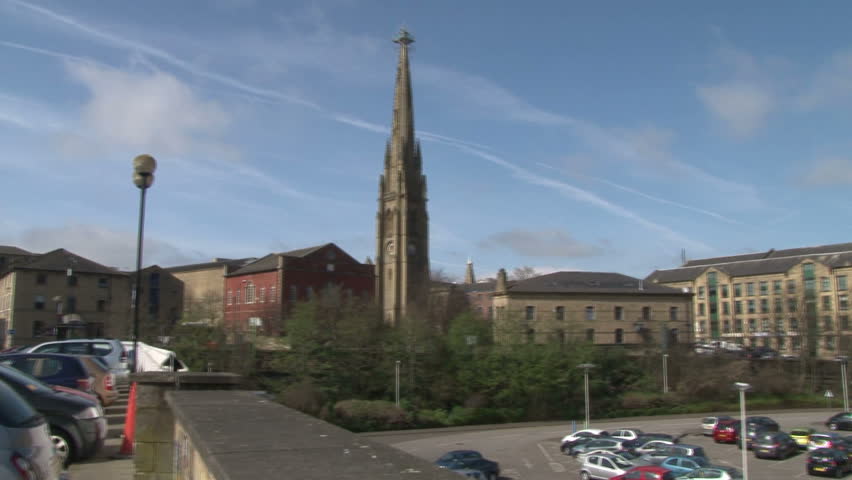 BRADFORD, UK - MARCH 2012 : The town scape of Halifax in the West Yorkshire hills.
