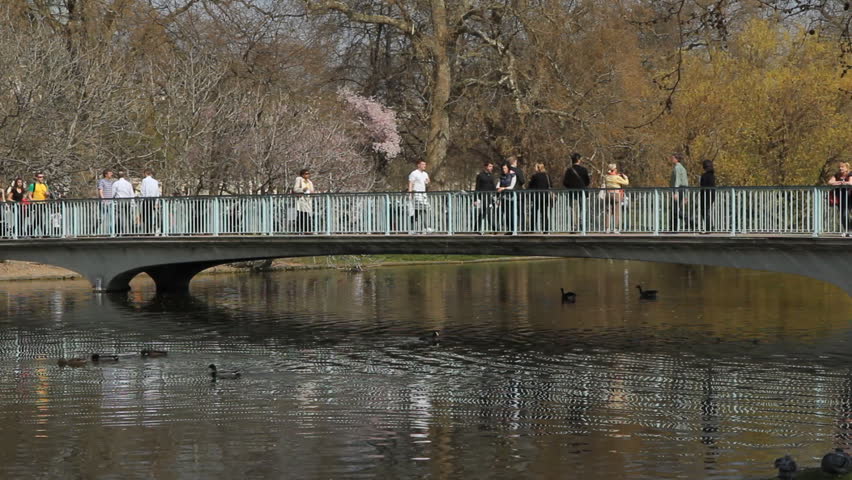 LONDON, UK on APRIL 2nd: St James Park in London on April 2nd, 2012. St. James's Park is a 23 hectares park in the City of Westminster,central London - the oldest of the Royal Parks of London. 