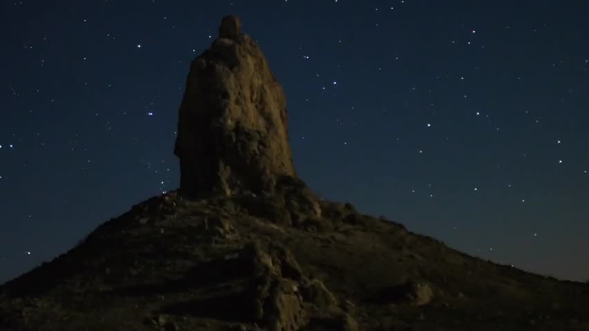 Astrophotography Time Lapse Moonshadow across Hoodoo Pan