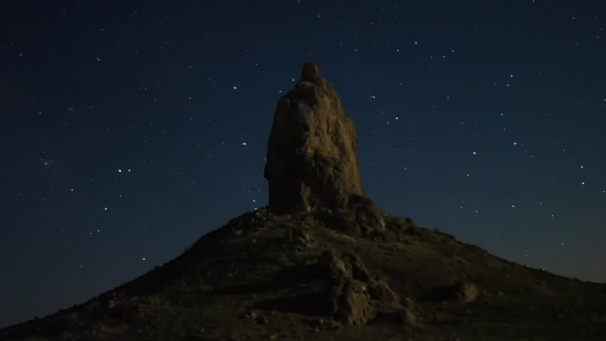 Astrophotography Time Lapse Moonshadow across Hoodoo Tilt Up