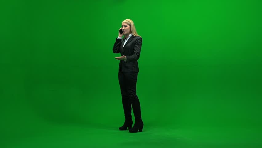 women talking on the phone isolated