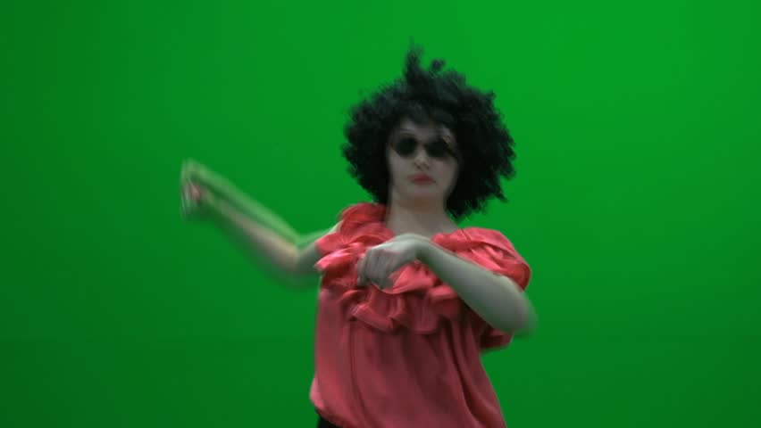 fun dance isolated against green screen