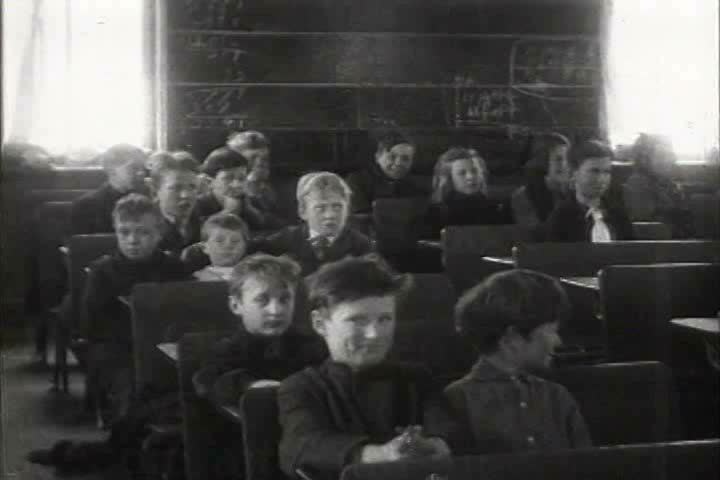 1910s, 1920s - Kids in school, recess, snow fight, climbing tree, going home