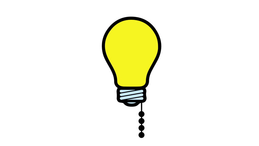 Light Bulb Flashing On and Off. Changing Background. 