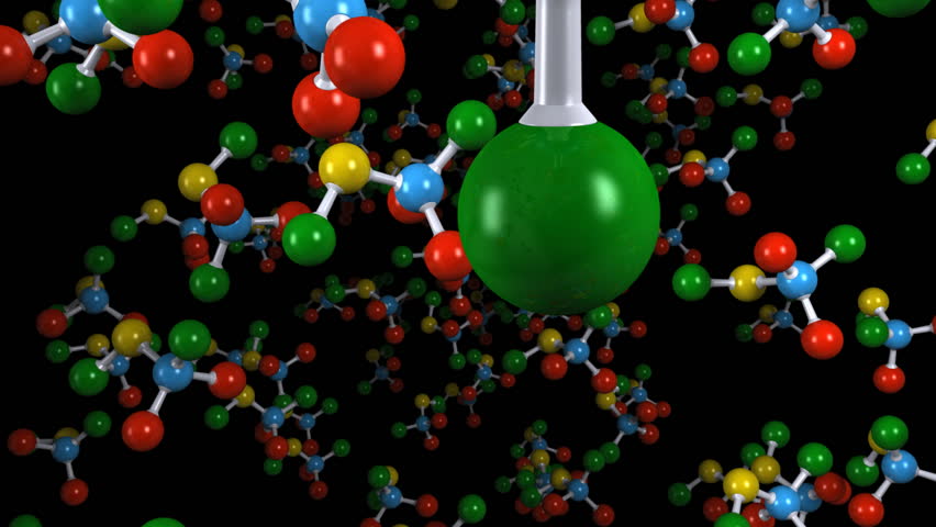 Molecule isolated on black with matte