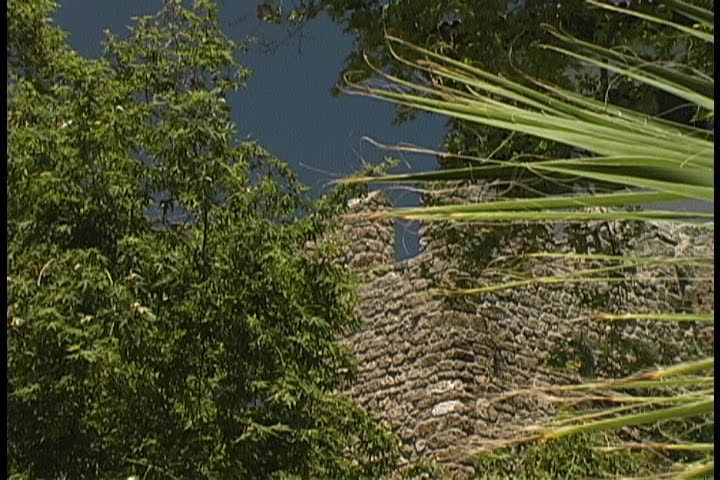 A Medieval Selcuk defense wall with crenelations and loopholes in perfect conditions