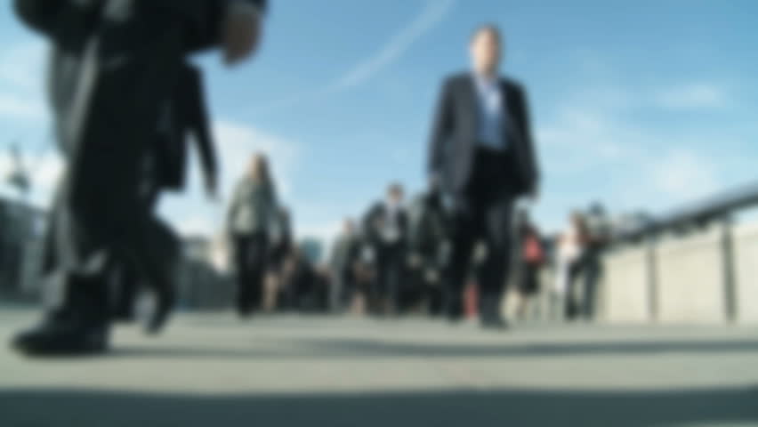 City commuters in slow motion