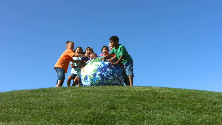 Children rolling Earth