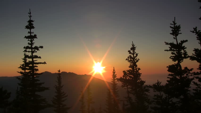 Sunset time-lapse in the Olympic mountains. HD 1080i