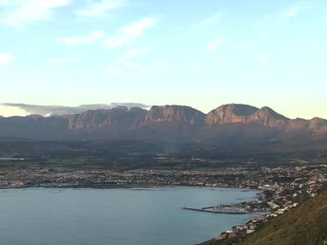 Time-lapse of sunset over Gordons bay, in the Western Cape, South Africa