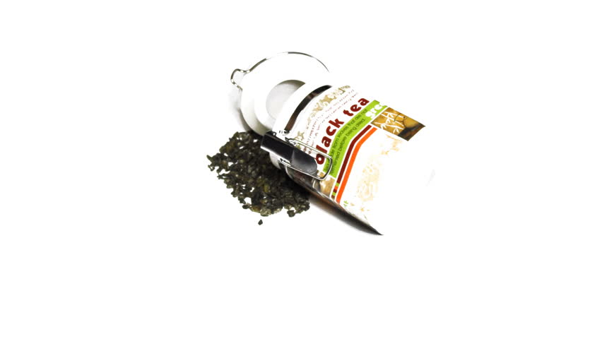 real 3D rotating tea canister isolated on white