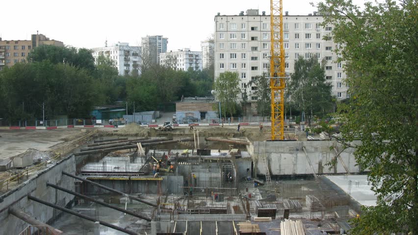 House building from beginning to end. Time lapse. 
